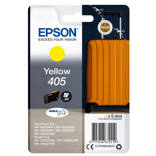EPSON 405 CARTUCCIA INCHIOSTRO GIALLO 5.4 ML PER WorkForce WF-7310, 7830, 7835, 7840; WorkForce Pro WF-3820, 3825, 4820, 4825, 4830, 7840